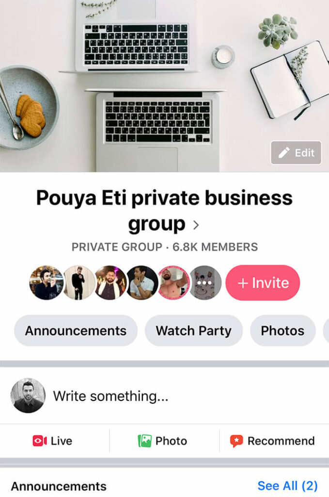 Facebook pouya eti business group for students