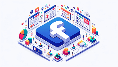 facebook marketing isometric icon