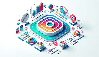 instagram marketing isometric icon